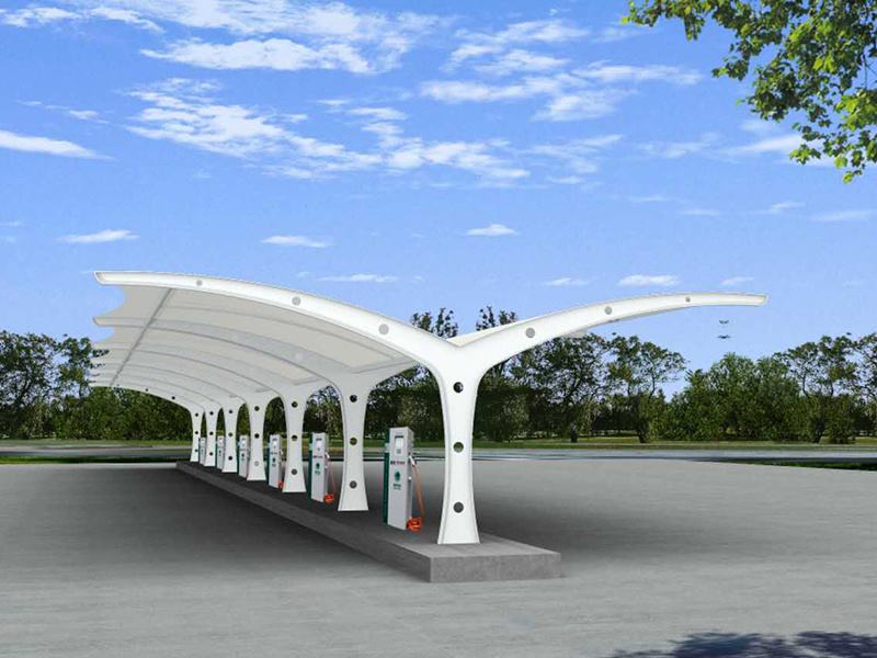 雙開(kāi)膜結(jié)構(gòu)停車(chē)篷